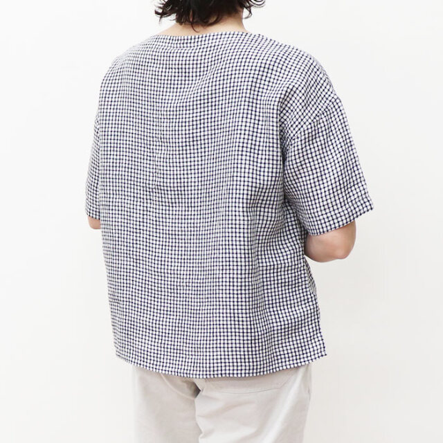 ORCIVAL オーシバル レディース リネンプレイドボートネックプルオーバーシャツ WOMEN OR-B0260