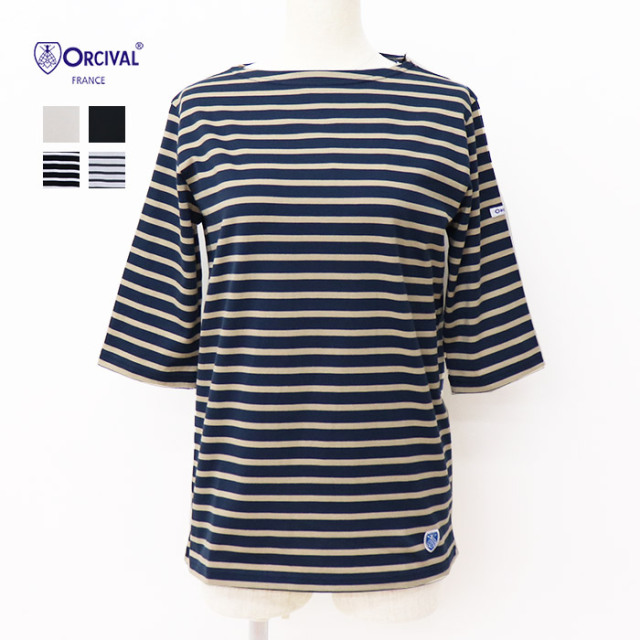 ORCIVAL | ジャージー ボートネック5分袖Tシャツ WOMEN OR-C0136 BFJ