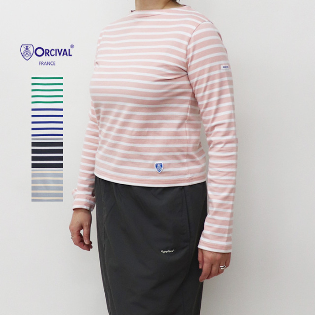 ORCIVAL オーシバル コットン ボートネック長袖Tシャツ WOMEN OR-C0414 BFJ