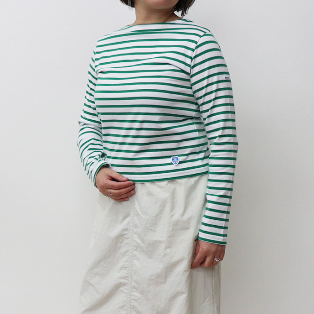 ORCIVAL オーシバル コットン ボートネック長袖Tシャツ WOMEN OR-C0414 BFJ
