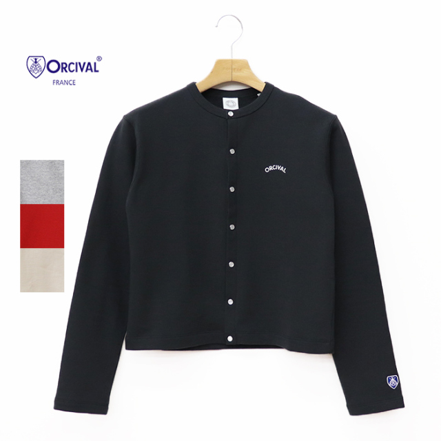 ORCIVAL | コットン裏毛 クルーネックカーディガン WOMEN OR-C0435 MAZ