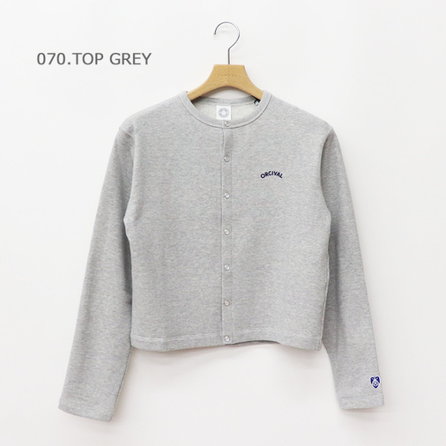 ORCIVAL | コットン裏毛 クルーネックカーディガン WOMEN OR-C0435 MAZ
