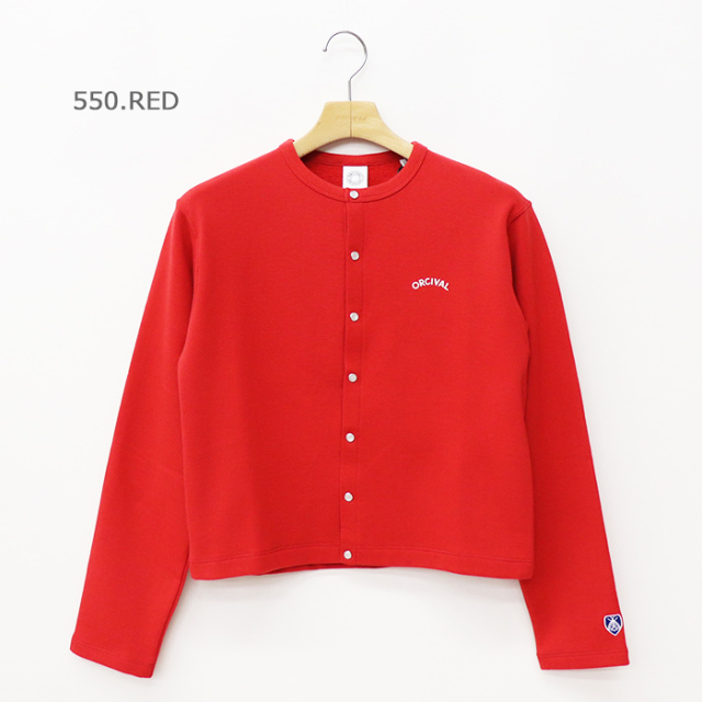 ORCIVAL | コットン裏毛 クルーネックカーディガン WOMEN OR-C0435 MAZ