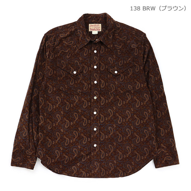 SUGAR CANE シュガーケーン シャツ PRINTED CORDUROY WESTERN SHIRT プリントコーデュロイ ウエスタンシャツ SC29786