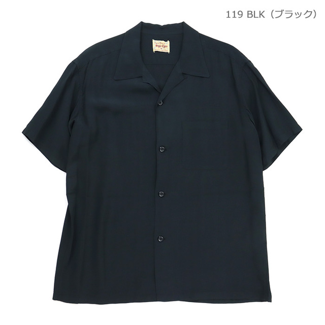 STYLE EYES スタイルアイズ シャツ RAYON BOWLING SHIRT PLAIN レーヨン ボウリングシャツ プレーン SE39455/119 BLK（ブラック）