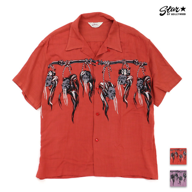 The@ 100%&400%様 STAR OF HOLLYWOOD スターオブハリウッド HOPSACK RAYON OPEN SHIRT