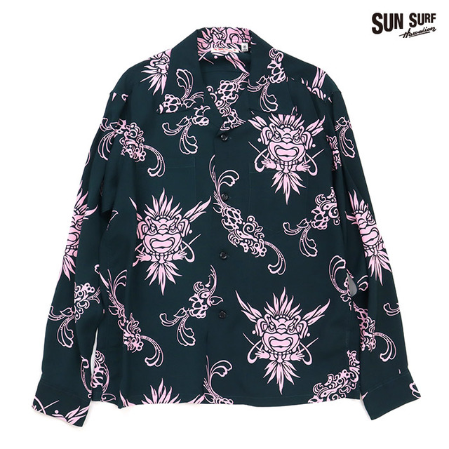 Sun Surf 芸妓柄 ピクチャー柄 レーヨン ハワイアンシャツ M SUN SURF サンサーフ レーヨン ハワイアンシャツ インカーネーション