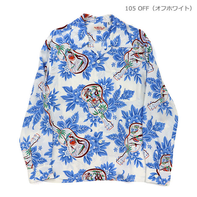 SUN SURF サンサーフ シャツ RAYON HAWAIIAN SHIRT UKULELE MELODY (LONG SLEEVE) レーヨン ハワイアンシャツ ウクレレ・メロディ（ロング・スリーブ）SS29603
