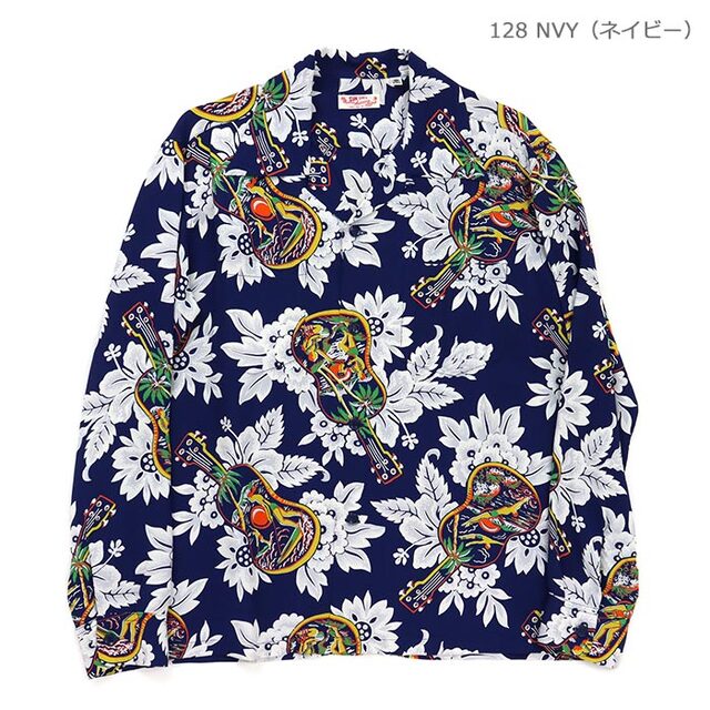 SUN SURF サンサーフ シャツ RAYON HAWAIIAN SHIRT UKULELE MELODY (LONG SLEEVE) レーヨン ハワイアンシャツ ウクレレ・メロディ（ロング・スリーブ）SS29603