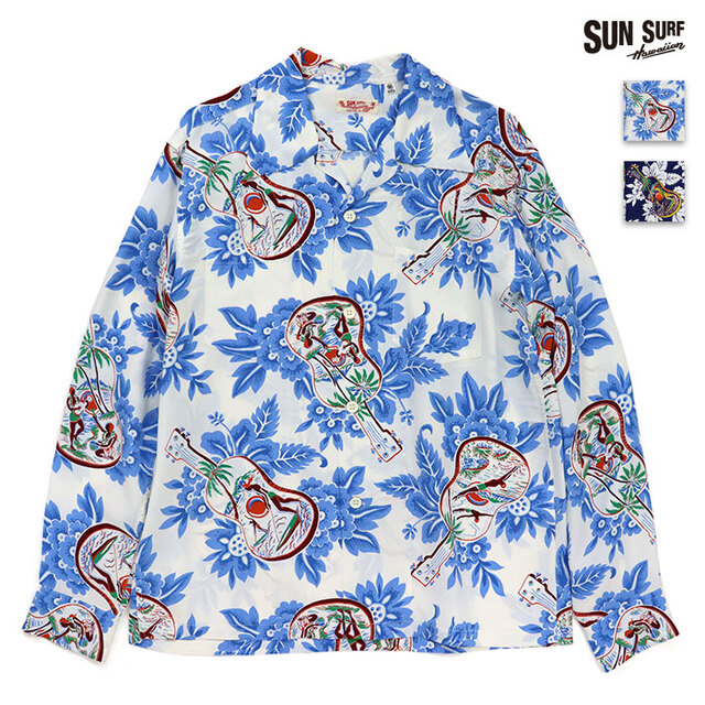 SUN SURF サンサーフ シャツ RAYON HAWAIIAN SHIRT UKULELE MELODY (LONG SLEEVE) レーヨン ハワイアンシャツ ウクレレ・メロディ（ロング・スリーブ）SS29603