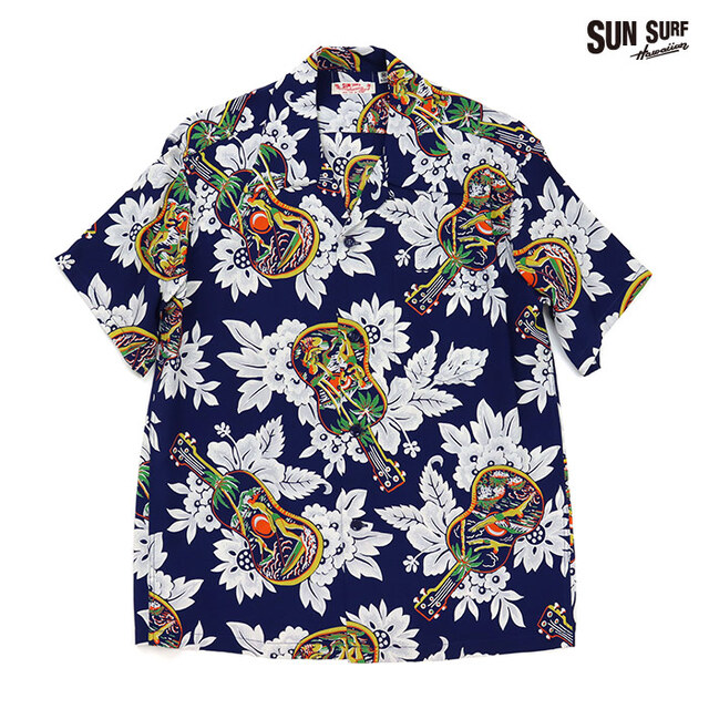 SUN SURF サンサーフ シャツ RAYON HAWAIIAN SHIRT UKULELE MELODY レーヨン ハワイアンシャツ ウクレレ・メロディ SS39613