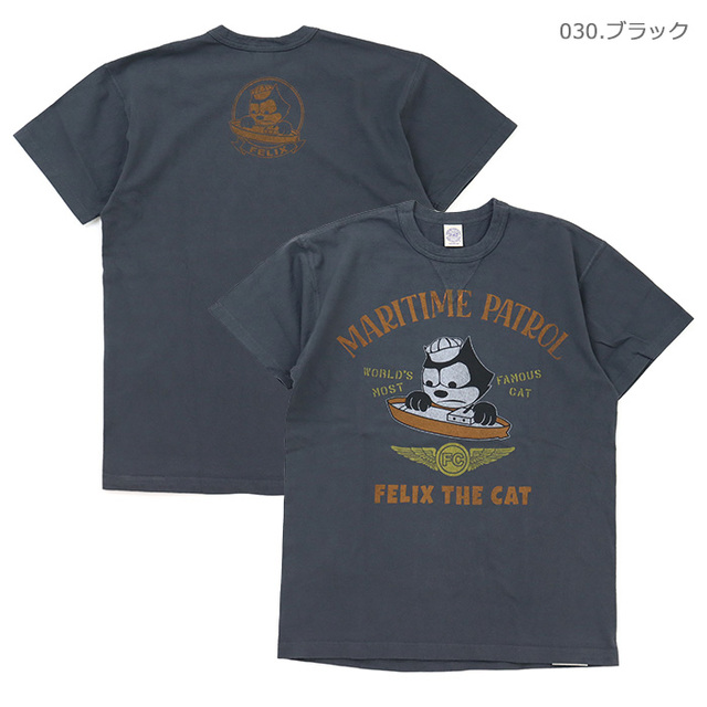 TOYS McCOY トイズマッコイ Tシャツ FELIX THE CAT TEE MARITIME PATROL フィリックス・ザ・キャットTシャツ マリタイム・パトロール TMC2601/030.ブラック