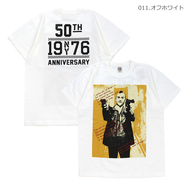 TOYS McCOY トイズマッコイ Tシャツ 19 NY 76 TEE 50TH ANNIVERSARY 50 PUSHUPS タクシードライバーTシャツ 50周年記念 50プッシュアップス TMC2623/011.オフホワイト