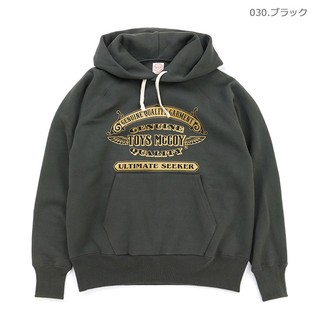 ■TOYS McCOY トイズマッコイ スウェット HEAVYWEIGHT RAGLAN SWEAT PARKA TOYS McCOY OLD SIGN LOGO ヘヴィーウェイト ラグラン スウェットパーカ トイズマッコイ オールド サイン ロゴ TMC2655/030.ブラック