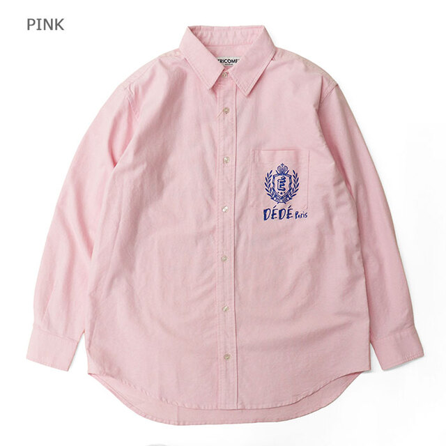 TRICOMER トリコメル シャツ レディース DEDE PARIS/REG SHIRT OX プリントシャツ オックスフォード TRC-000-263024/PINK