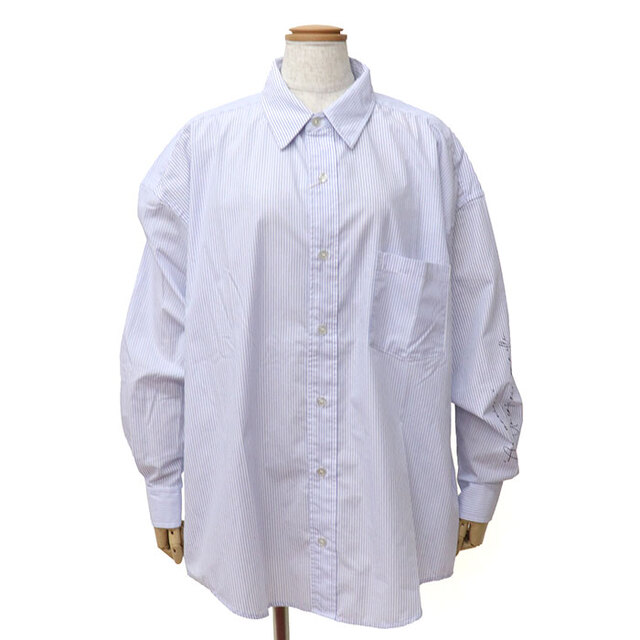 TRICOMER トリコメル シャツ レディース VOYAGE A PARIS/BIG SHIRT C/T STRIPE プリントシャツ ストライプ TRC-000-263026