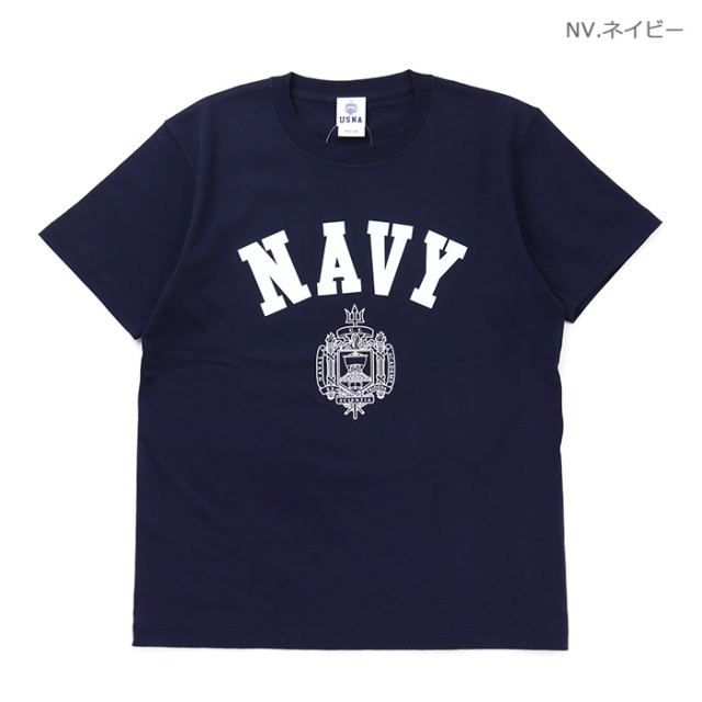 USNA アメリカ海軍兵学校 ヘビーウェイト プリント 半袖Tシャツ USNA-022