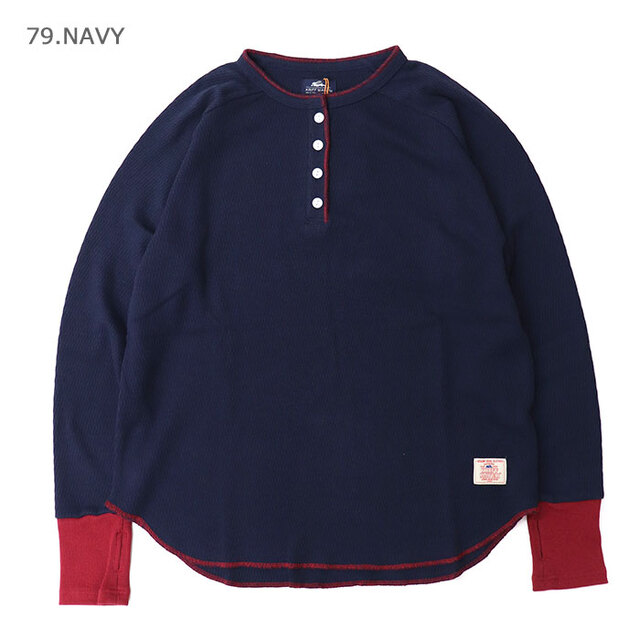 KRIFF MAYER クリフメイヤー レディース ハニカムワッフルバイカラーロンT W2517831/79.ネイビー