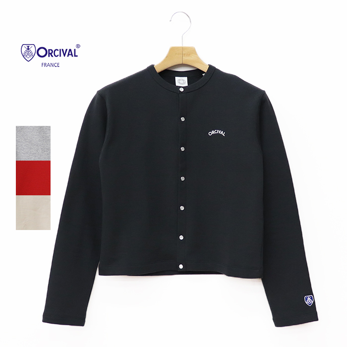 ORCIVAL | コットン裏毛 クルーネックカーディガン WOMEN OR-C0435 MAZ