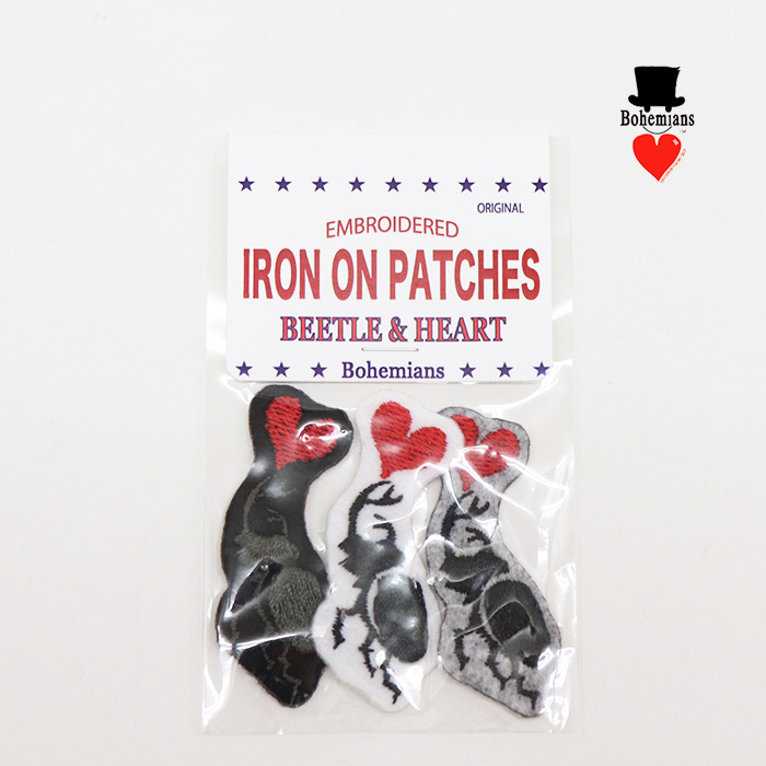 Bohemians ボヘミアンズ ビートルハートS アイロンパッチ BEETLE&HEART