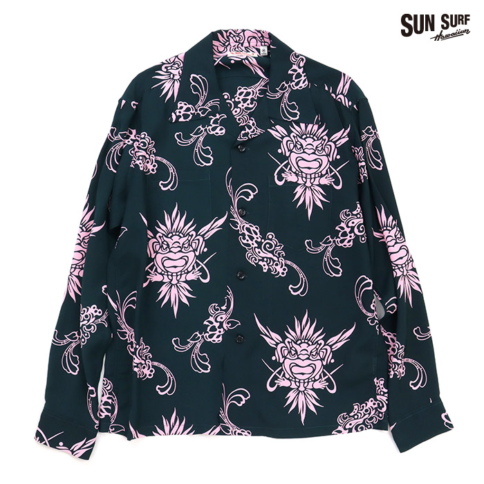 SUN SURF サンサーフ シャツ RAYON HAWAIIAN SHIRT INCARNATION OF GOD (LONG SLEEVE) レーヨン ハワイアンシャツ インカーネーション・オブ・ゴッド （ロング・スリーブ）SS29601