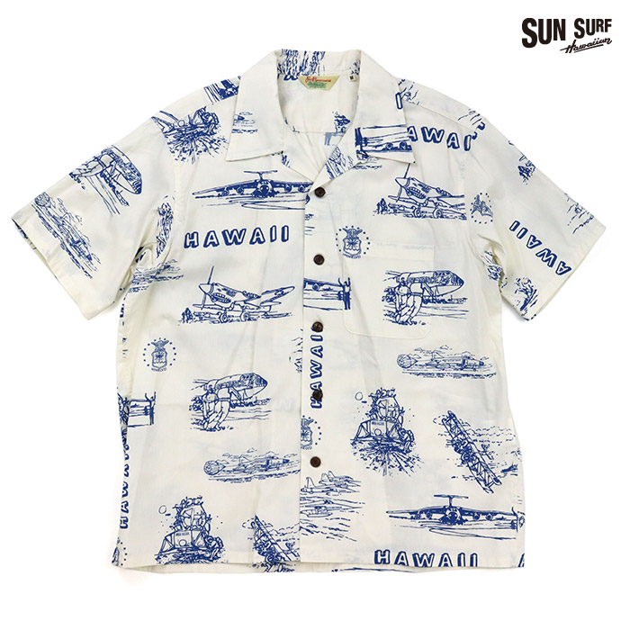 SUN SURF サンサーフ シャツ COTTON BROAD HAWAIIAN SHIRT ISLAND AVIATION コットンブロード ハワイアンシャツ アイランド・アヴィエーション SS39698
