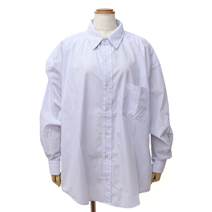 TRICOMER トリコメル シャツ レディース VOYAGE A PARIS/BIG SHIRT C/T STRIPE プリントシャツ ストライプ TRC-000-263026