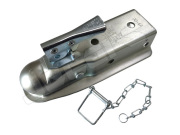 トレーラー ボールカプラー ヒッチカプラー ２.５インチ(約63.5mm)角フレーム用 牽引重量 3500LBS(1589kg) ２インチヒッチボール対応 チェーン付きカプラーロック付属 (23-08) 小