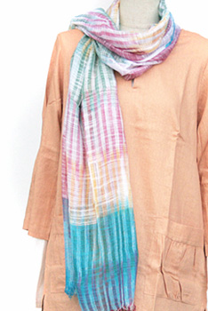 ストール■インド製ネイティブ柄ストール（BLUE）