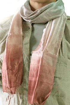 ストール■タイ グラデーション シルクストール（ブラウン）