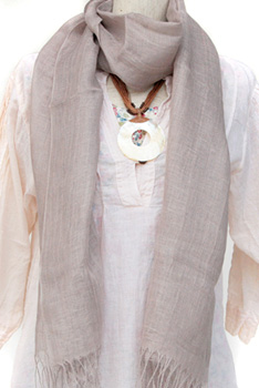 ストール■リネンストール（グレー）