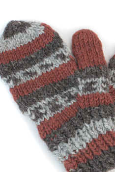 ニットのミトン（グレー）