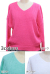 V襟ニットカットソー（ピンク/ホワイト/ミント）