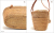 巾着フタ付 革手提げ舟型カゴアタバッグ（ナチュラル）