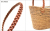 巾着フタ付 革手提げ舟型カゴアタバッグ（ナチュラル）