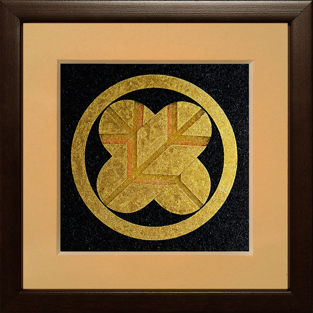 家紋ジュエリー絵画『丸に違い鷹羽』