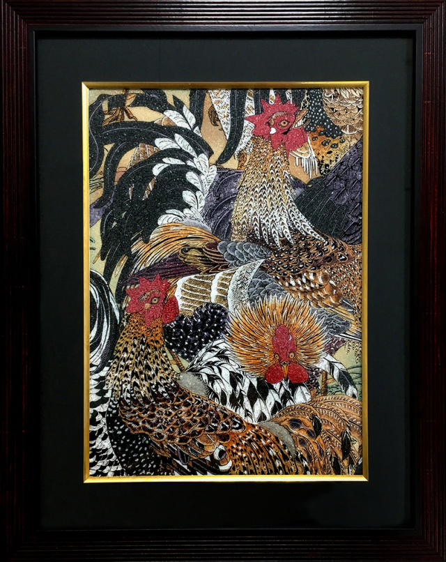 ジュエリー絵画 伊藤若冲 動植綵絵『群鶏図』