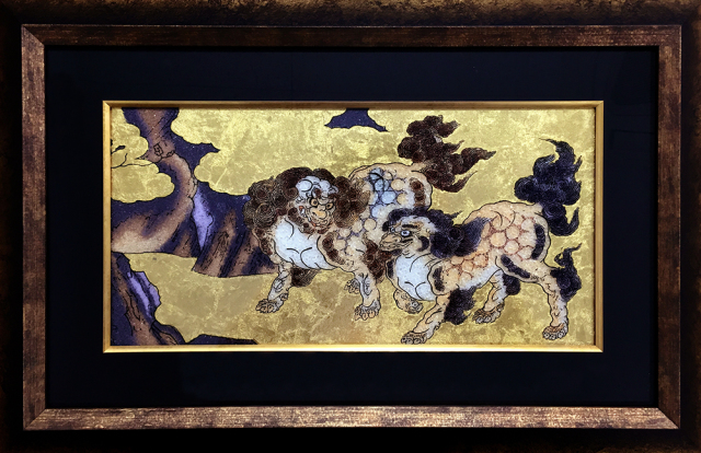 ジュエリー絵画 狩野永徳『唐獅子図屏風』　
