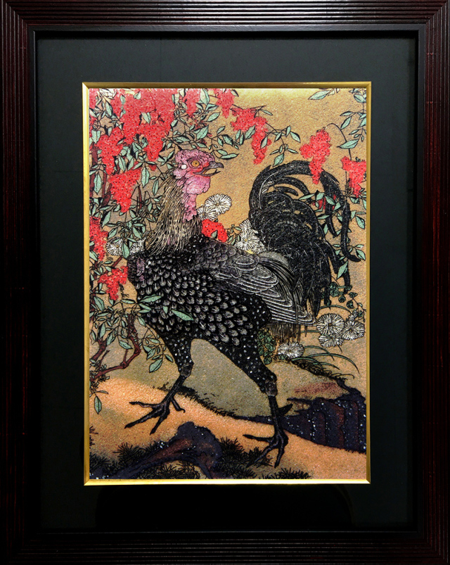 ジュエリー絵画 伊藤若冲 動植綵絵『南天雄鶏図』