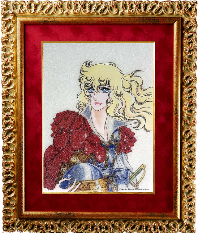 作者不明　油彩　手描き『ベルサイユのばら』表と裏にサイン　P6号　額装　b490 作者不明 油彩 手描き『ベルサイユのばら』表と裏にサイン P6号