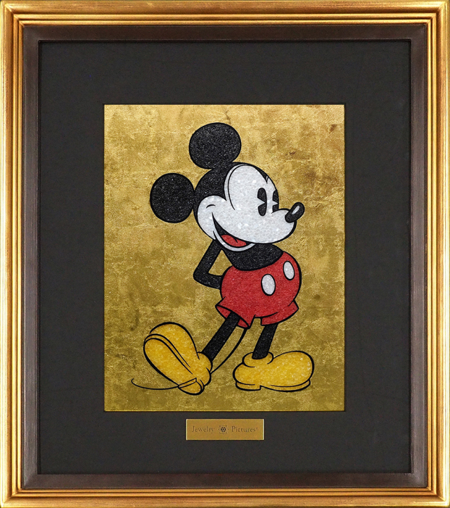 ジュエリー絵画® ディズニー 「ミッキーマウスゴールド」（Mサイズ）