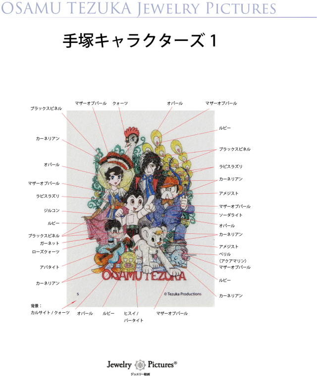 ジュエリー絵画『手塚キャラクターズ』1 手塚治虫