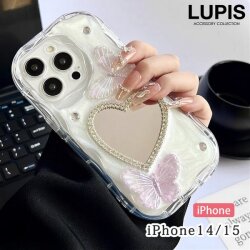 ハートミラー×バタフライiPhoneケース【iPhone14・iPhone15】