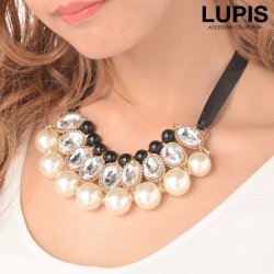 パールビジューストーンネックレス 2色あり 激安ネックレスの通販販売 ルピス Lupis