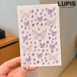 バタフライ×ラインストーンフェイスシール