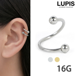 【16G】スパイラルバーベルボディピアス