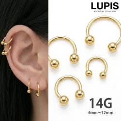【14G】ゴールドシンプルサーキュラーバーベルボディピアス
