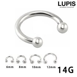 【14G】シルバーシンプルサーキュラーバーベルボディピアス