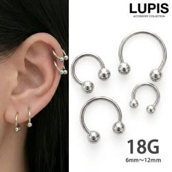 【18G】シルバーシンプルサーキュラーバーベルボディピアス