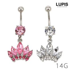【14G】ウイングクラウンバナナバーベルボディピアス・へそピアス
